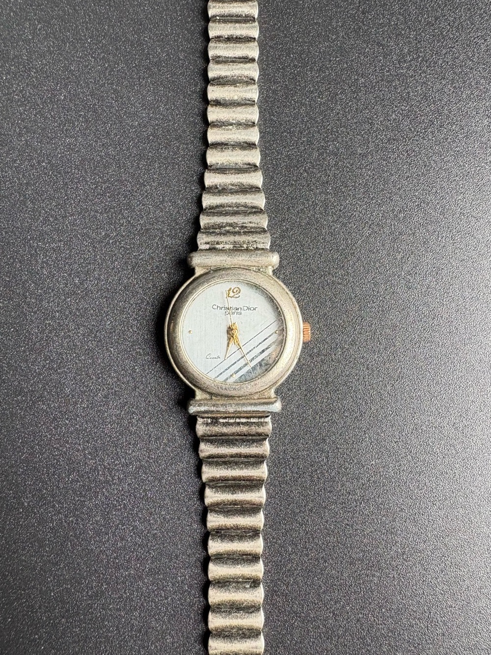Dior Women’s Vintage Silver and Gold-Tone Round Dial Bracelet Watch